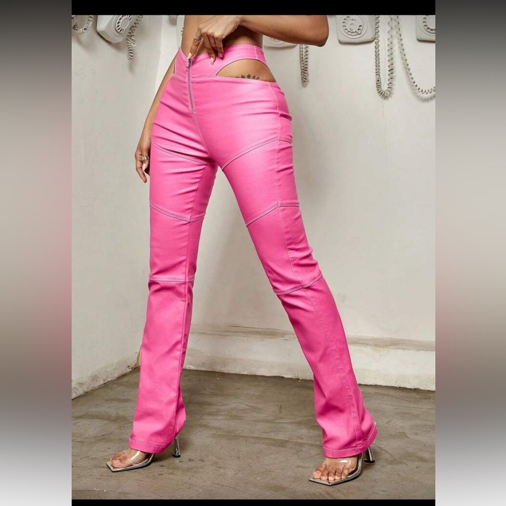 Chic Pink Cutout Pants